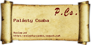 Palásty Csaba névjegykártya